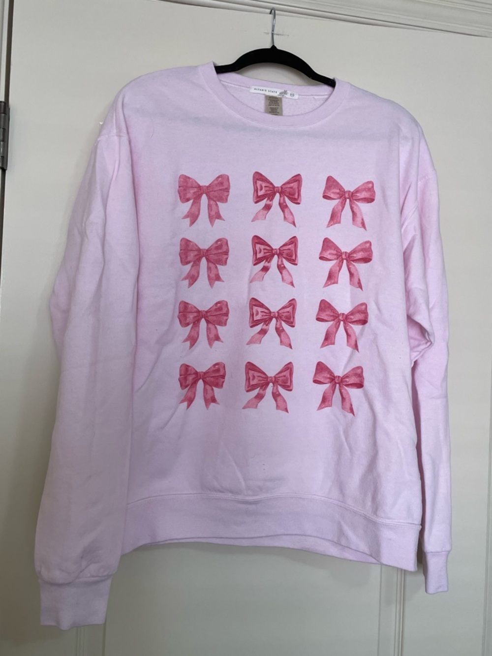 Altar’d State Bows Pullover Sweatshirt Pink XS/S